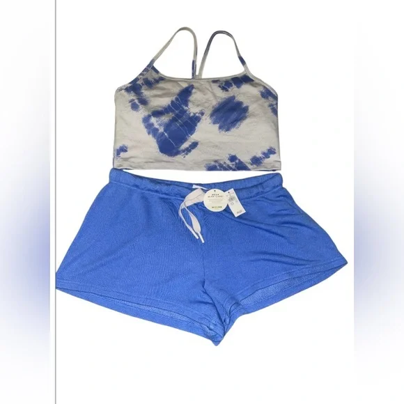 NWT Offline by Aerie KEEP IT 100 Fleece Shorts & Matching Sports Bra 2 Piece Set - Picture 1 of 9